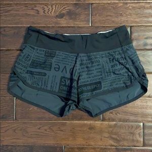 luluLemon athletica Speed shorts size 4